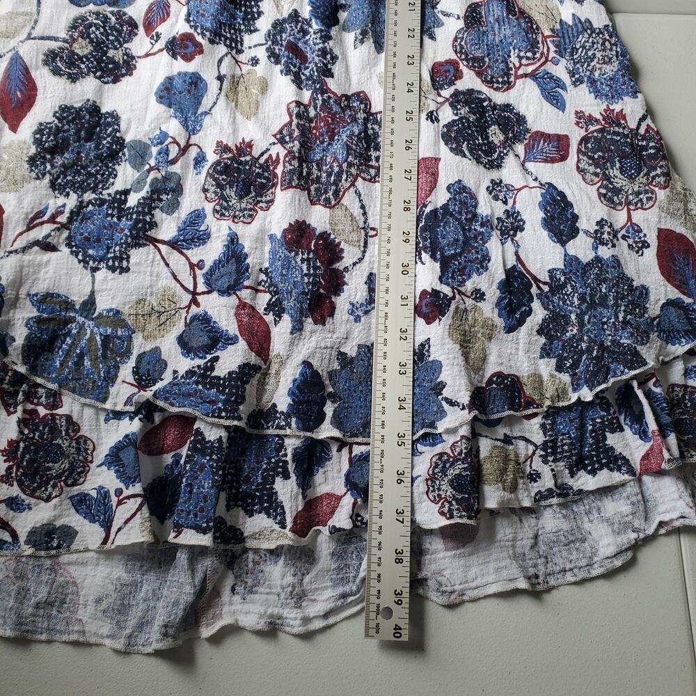 Radzoli Dress Womens Small Blue Floral Sleeveless Ruffle Hem Sundress - Picture 4 of 11